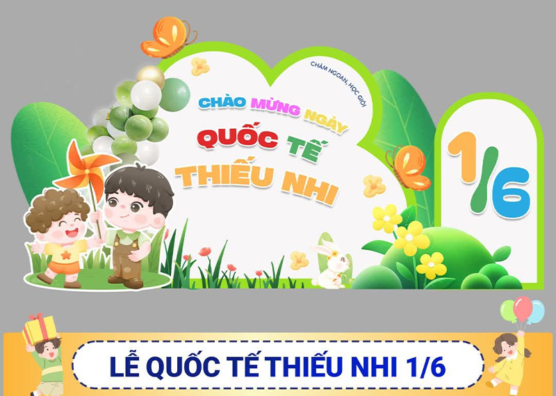 mẫu trang trí quốc tế thiếu nhi 2026