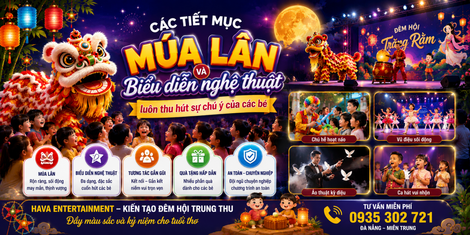 Tiết mục múa lân và chị hằng chú cuội tại sự kiện