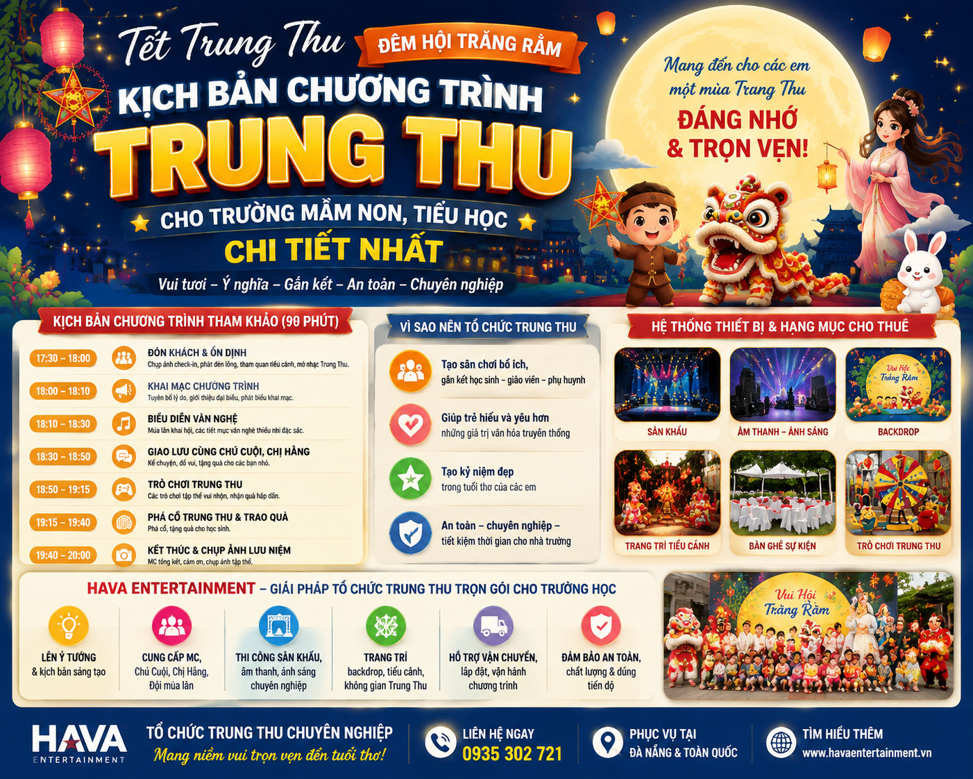 Tổ Chức Trung Thu Cho Trường Học Trọn Gói | Hava Entertainment